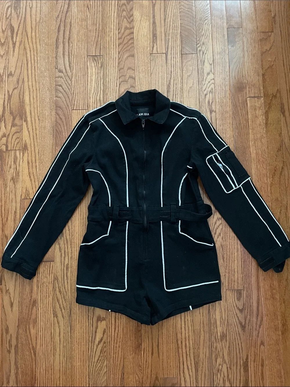 I.AM.GIA Black Long Sleeve Romper Women’s Sz Medium